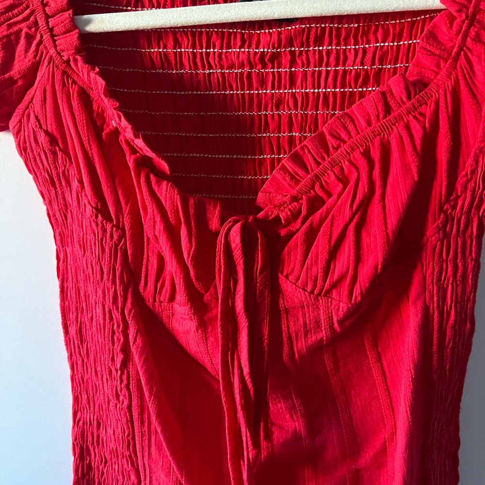 Red Smocked Mini - Picture 2 of 3